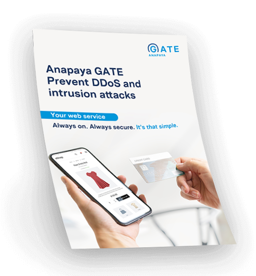 Anapaya GATE eBook on preventing DDoS and intrusion attacks for website services and apps.